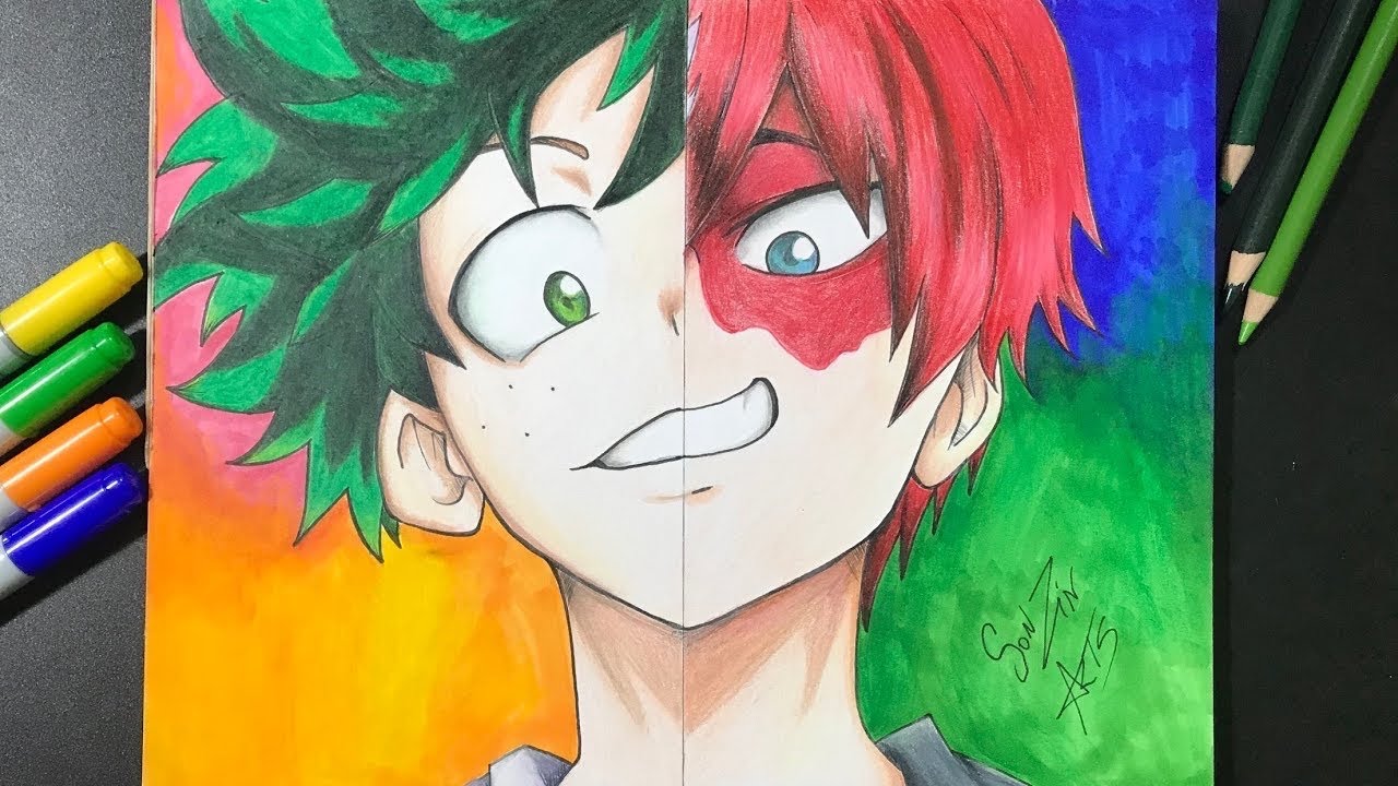 COMO DIBUJAR MIDORIA y TODOROKI - Boku no hero academia - YouTube